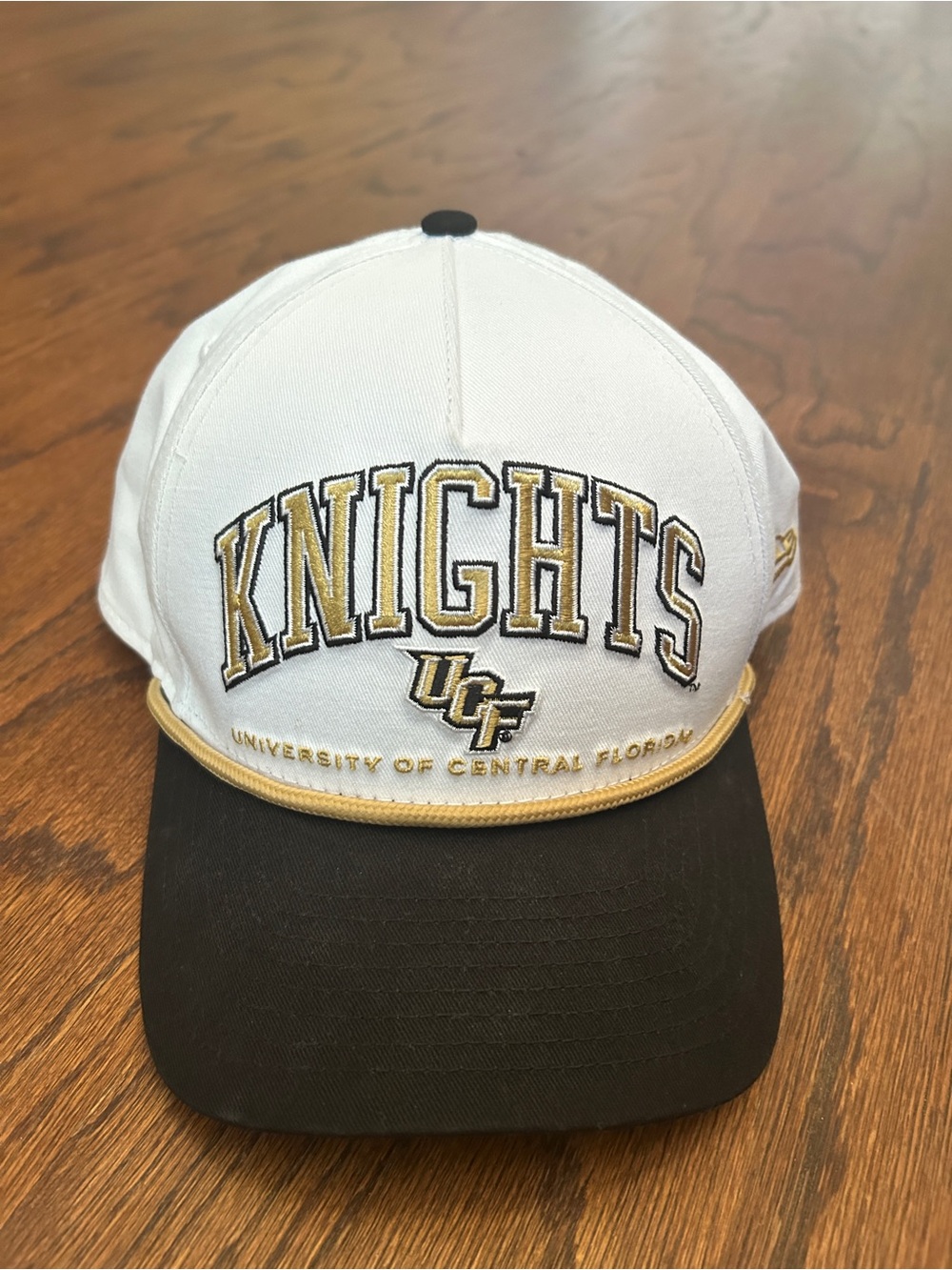 New Era UCF Knights White and Black Cap with Gold Accents